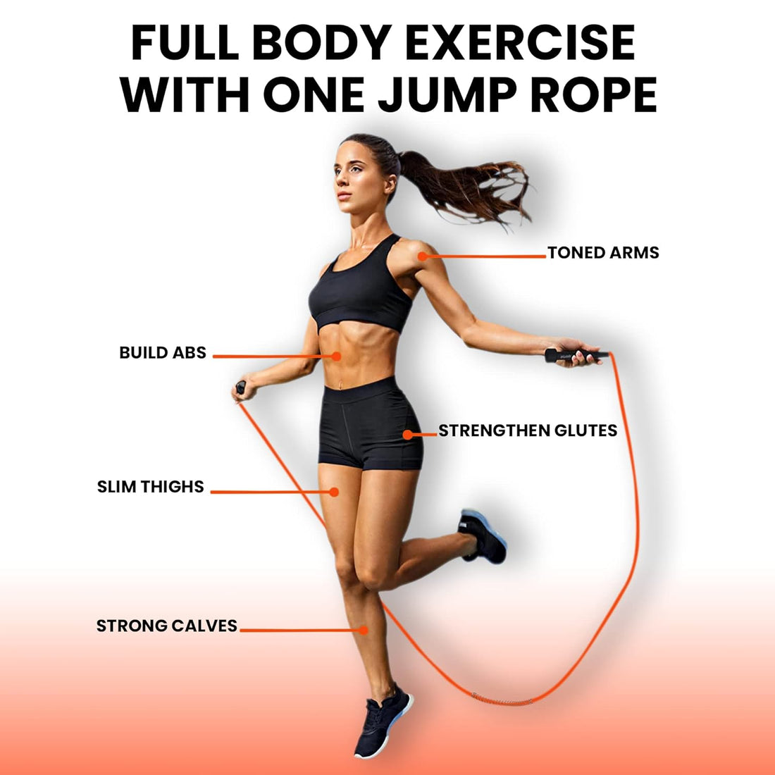 Premium Sports Speed Skipping Rope, Jump Rope with Pvc Handle, Multicolor Pvc Pencil Skipping Rope for Men, Women, Boys & Girls (Orange)